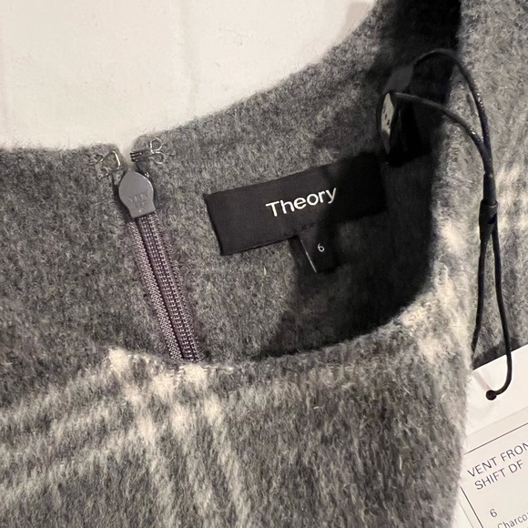 Theory Shift Dress Gray/Plaid - Picture 7 of 8